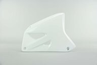 Right Side UFO White Radiator Shroud Set replacement plastics for 01-08 Suzuki RM125, RM250 dirt bikes.