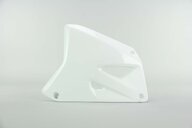 Left Side UFO White Radiator Shroud Set replacement plastics for 01-08 Suzuki RM125, RM250 dirt bikes.