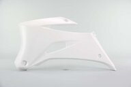 Left Side Polisport White Radiator Shroud Set replacement plastics for 07-13 Yamaha WRF dirt bikes.