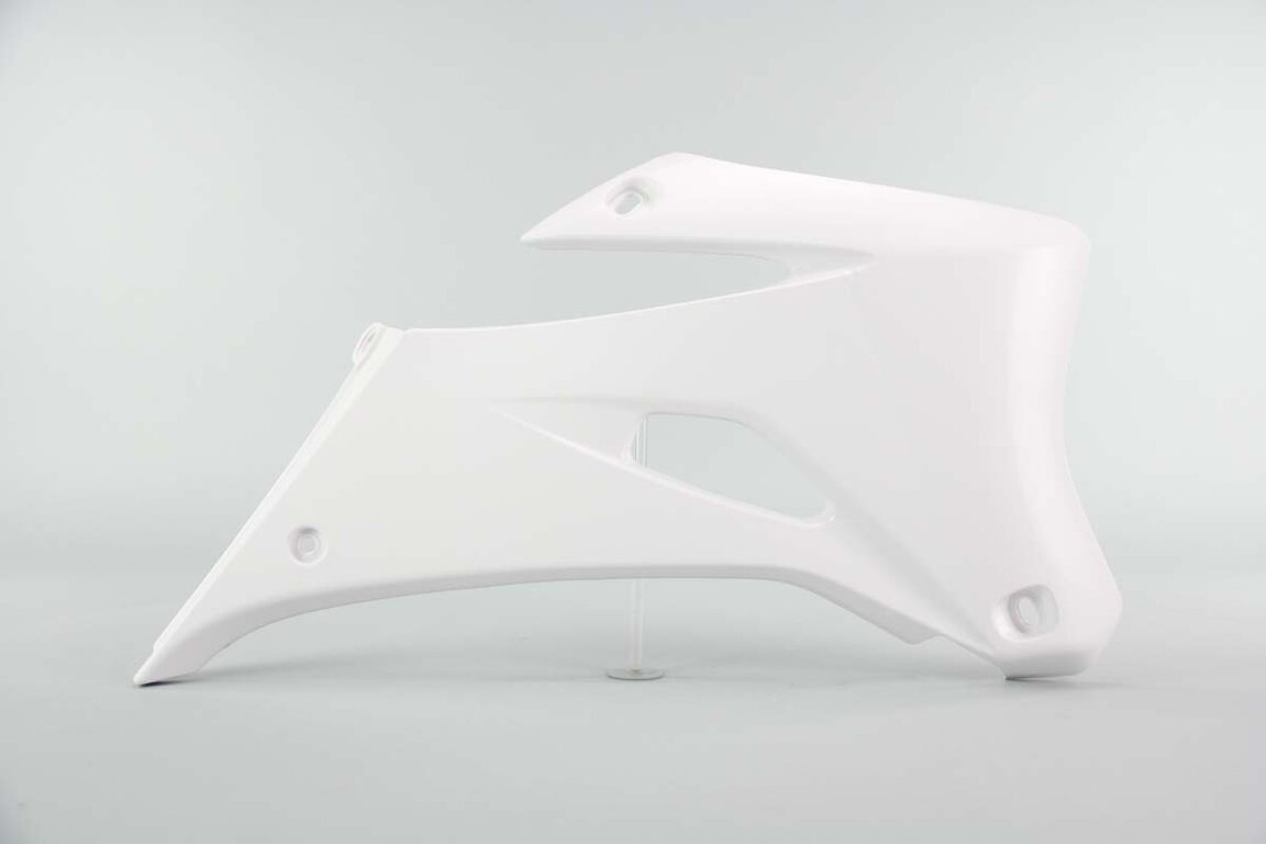 Right Side Polisport White Radiator Shroud Set replacement plastics for 07-13 Yamaha WRF dirt bikes.