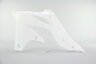 Left Side Polisport White Radiator Shroud Set replacement plastics for 13-16 Kawasaki KX250F dirt bikes.