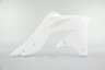 Right Side Polisport White Radiator Shroud Set replacement plastics for 13-16 Kawasaki KX250F dirt bikes.