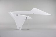 Left Side Polisport White Radiator Shroud Set replacement plastics for 14-19 Yamaha YZ250F, YZ450F dirt bikes.