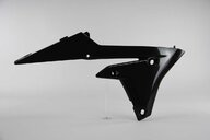 Right Side Polisport Black Radiator Shroud Set replacement plastics for 14-19 Yamaha YZ250F, YZ450F dirt bikes.