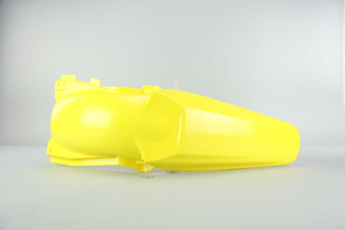 Polisport Yellow Rear Fender replacement plastics for 04-06 Suzuki RMZ250 dirt bikes 360 view