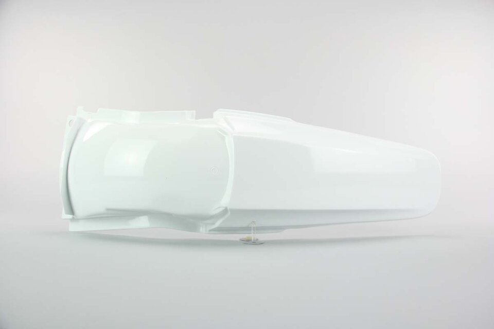 UFO White Rear Fender replacement plastics for 02-07 Honda CR125, CR250 dirt bikes 360 view