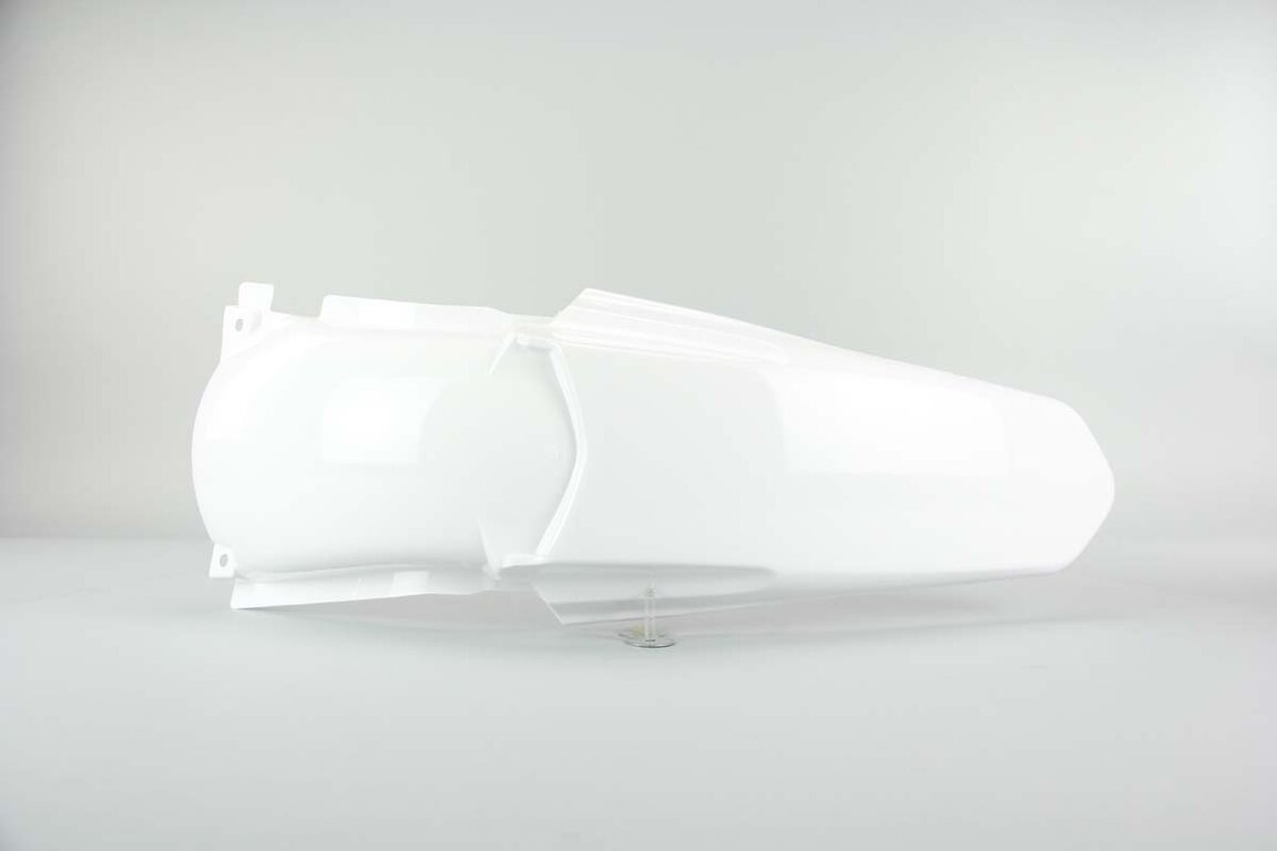 Polisport White Rear Fender replacement plastics for 02-14 Yamaha YZ125, YZ250 dirt bikes 360 view