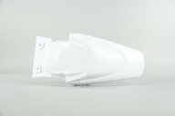 Polisport White Rear Fender replacement plastics for 00-25 Kawasaki, Suzuki KLX110, KX65, RM65 dirt bikes 360 view