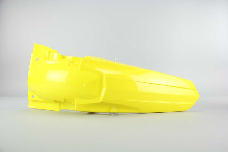 Polisport Yellow Rear Fender replacement plastics for 10-18 Suzuki RMZ250 dirt bikes 360 view