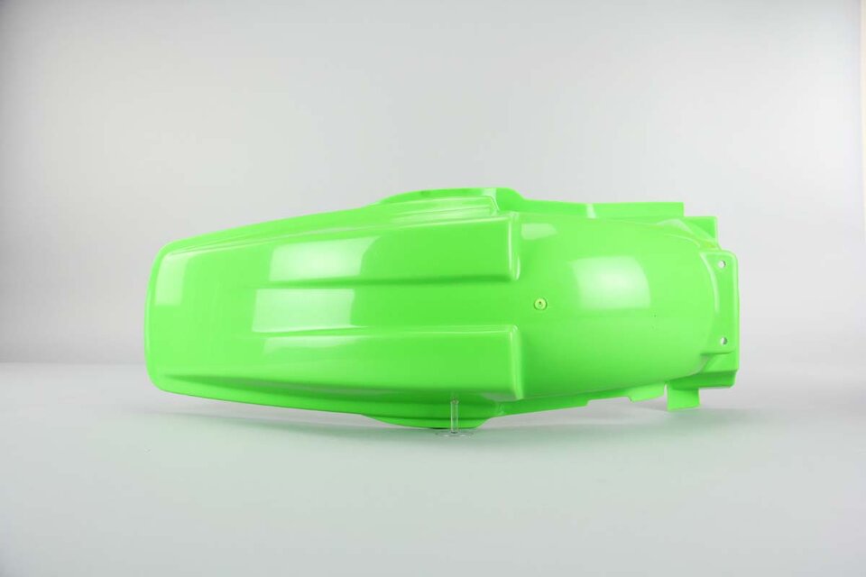 UFO Green Rear Fender replacement plastics for 87-04 Kawasaki KX dirt bikes 360 view