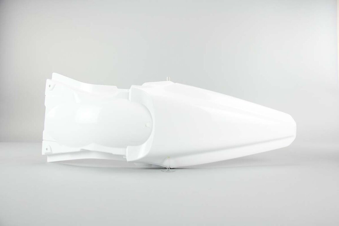 Polisport White Rear Fender replacement plastics for 12-16 Kawasaki KX250F, KX450F dirt bikes 360 view