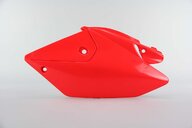 Left Side UFO Red Side Number Plates replacement plastics for 04-17 Honda CRF250 dirt bikes.