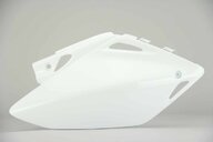 Right Side UFO White Side Number Plates replacement plastics for 05-17 Honda CRF450X dirt bikes.