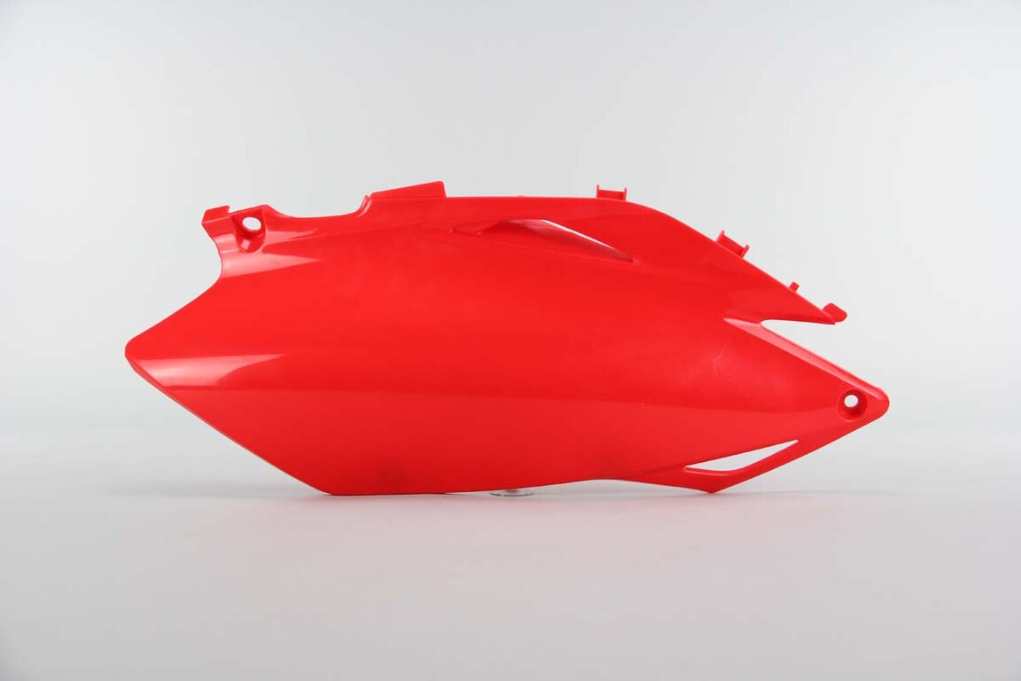 Right Side UFO Red Side Number Plates replacement plastics for 09-10 Honda CRF250, CRF450 dirt bikes.