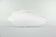 Right Side Polisport White Side Number Plates replacement plastics for 09-10 Honda CRF250, CRF450 dirt bikes.