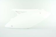 Left Side Polisport White Side Number Plates replacement plastics for 09-12 Kawasaki KX250F, KX450F dirt bikes.