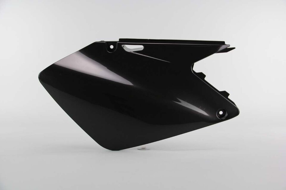 Right Side Polisport Black Side Number Plates replacement plastics for 01-08 Suzuki RM125, RM250 dirt bikes.