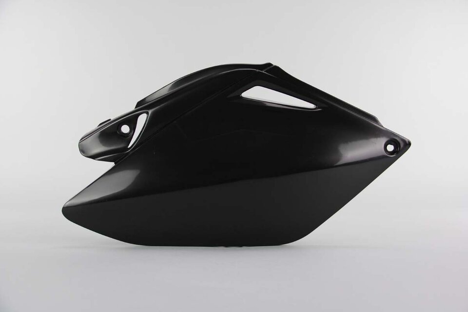 Right Side UFO Black Side Number Plates replacement plastics for 06-09 Honda CRF250 dirt bikes.