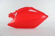 Right Side UFO Red Side Number Plates replacement plastics for 06-09 Honda CRF250 dirt bikes.