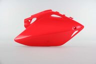 Right Side UFO Red Side Number Plates replacement plastics for 05-06 Honda CRF450 dirt bikes.