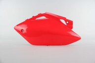 Left Side UFO Red Side Number Plates replacement plastics for 05-06 Honda CRF450 dirt bikes.