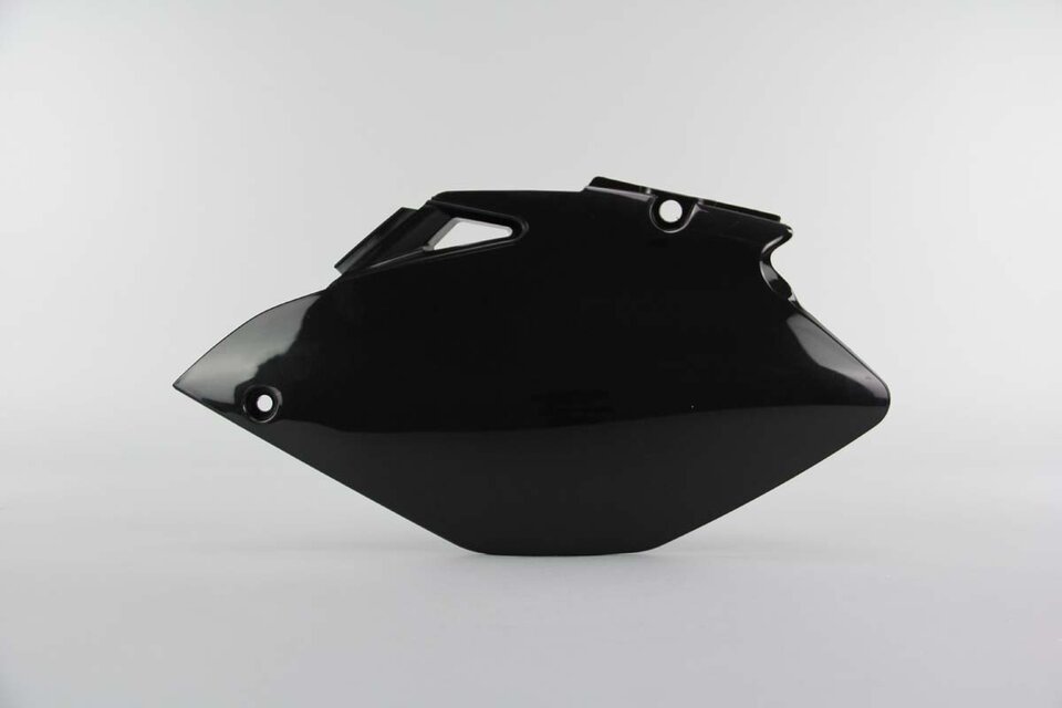 Left Side UFO Black Side Number Plates replacement plastics for 06-09 Yamaha YZ250F, YZ450F dirt bikes.