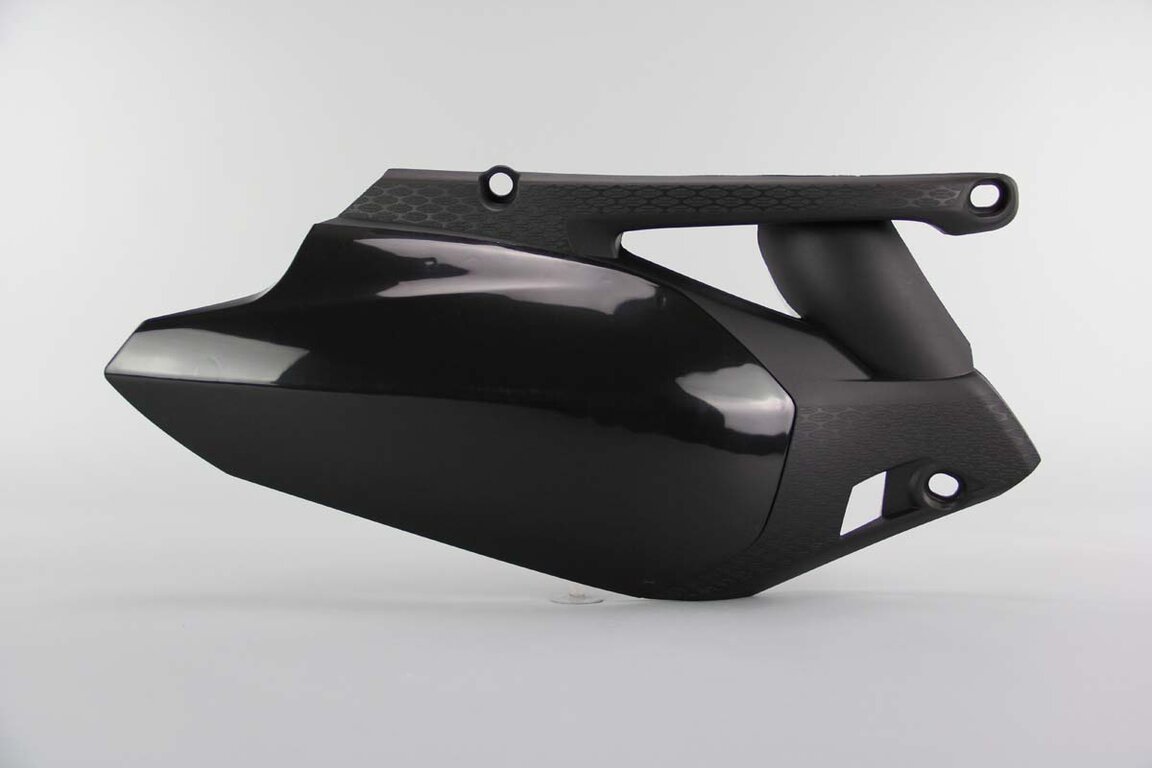 Right Side UFO Black Side Number Plates replacement plastics for 10-13 Yamaha YZ450F dirt bikes.