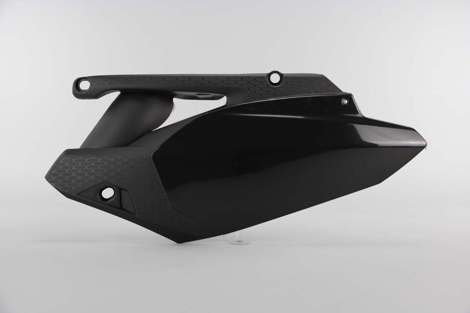 Left Side UFO Black Side Number Plates replacement plastics for 10-13 Yamaha YZ450F dirt bikes.