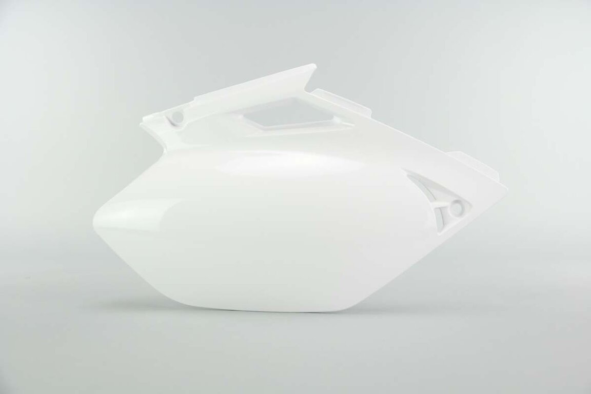 Right Side Polisport White Side Number Plates replacement plastics for 03-05 Yamaha YZ250F, YZ450F dirt bikes.