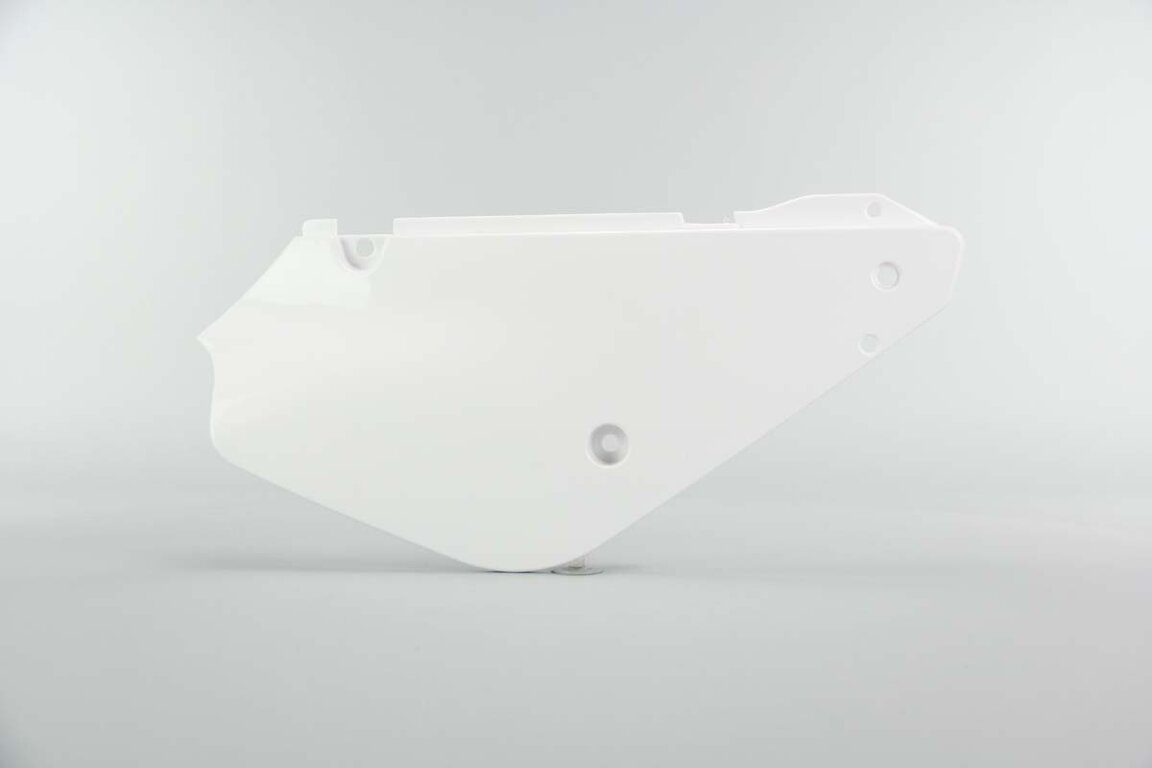 Right Side Acerbis White Side Number Plates replacement plastics for 02-24 Suzuki RM85 dirt bikes.