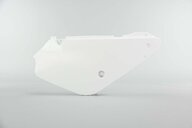 Right Side Acerbis White Side Number Plates replacement plastics for 02-24 Suzuki RM85 dirt bikes.