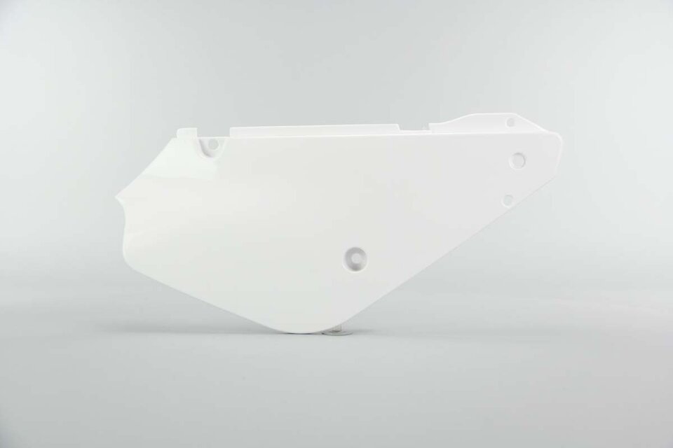 Right Side UFO White Side Number Plates replacement plastics for 02-24 Suzuki RM85 dirt bikes.