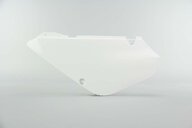 Left Side UFO White Side Number Plates replacement plastics for 02-24 Suzuki RM85 dirt bikes.