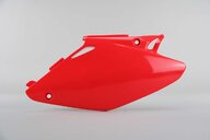 Left Side UFO Red Side Number Plates replacement plastics for 02-07 Honda CR125, CR250 dirt bikes.