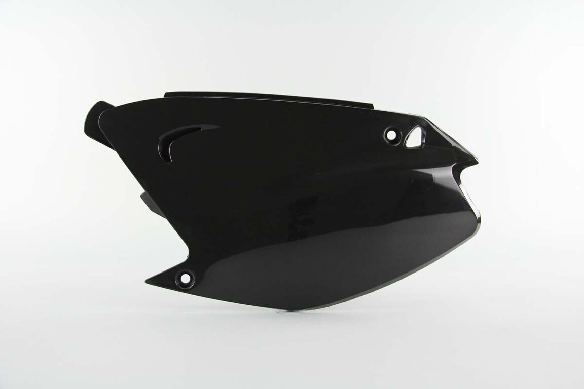 Left Side Polisport Black Side Number Plates replacement plastics for 03-07 Kawasaki KX dirt bikes.