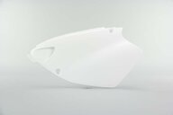 Left Side Polisport White Side Number Plates replacement plastics for 96-01 Yamaha YZ125, YZ250 dirt bikes.