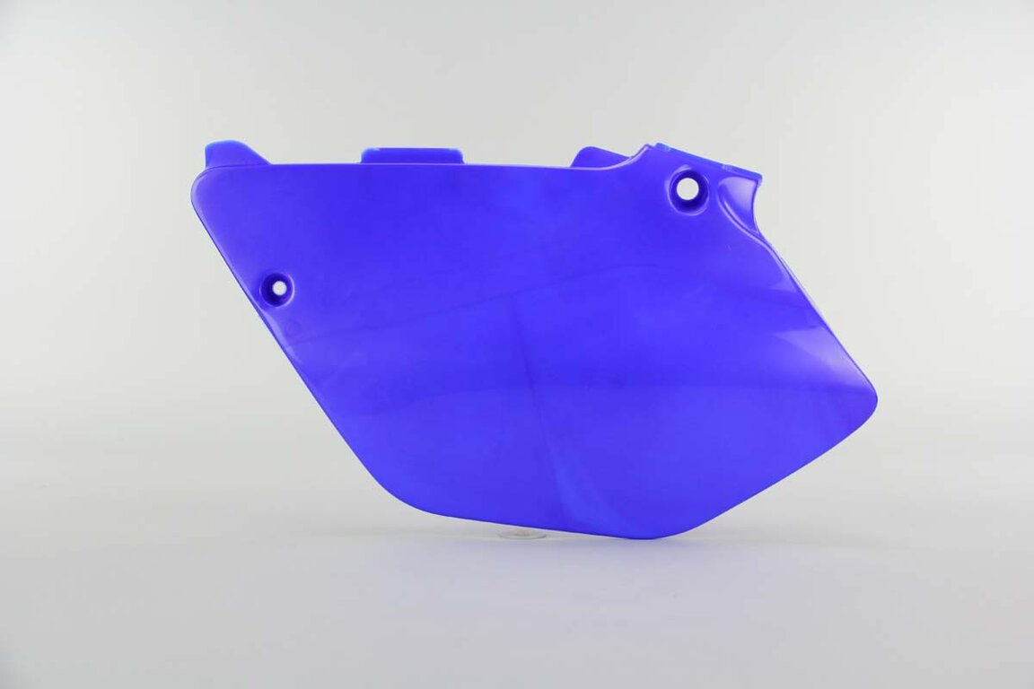 Left Side Polisport Blue Side Number Plates replacement plastics for 02-14 Yamaha YZ125, YZ250 dirt bikes.