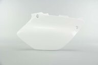 Right Side Polisport White Side Number Plates replacement plastics for 02-14 Yamaha YZ125, YZ250 dirt bikes.