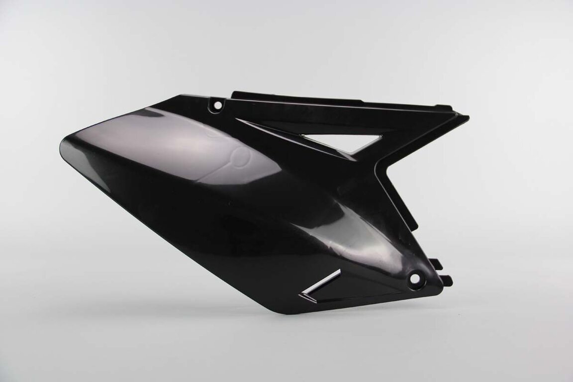 Right Side UFO Black Side Number Plates replacement plastics for 07-09 Suzuki RMZ250 dirt bikes.