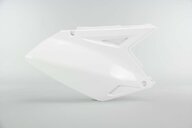 Right Side UFO White Side Number Plates replacement plastics for 07-09 Suzuki RMZ250 dirt bikes.