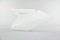 Left Side UFO White Side Number Plates replacement plastics for 07-09 Suzuki RMZ250 dirt bikes.