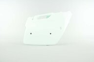 Right Side Polisport White Side Number Plates replacement plastics for 94-98 Kawasaki KX dirt bikes.