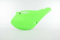 Right Side UFO Green Side Number Plates replacement plastics for 99-02 Kawasaki KX dirt bikes.