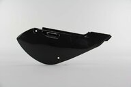 Right Side UFO Black Side Number Plates replacement plastics for 00-25 Kawasaki, Suzuki KLX110, KX65, RM65 dirt bikes.