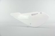 Left Side Polisport White Side Number Plates replacement plastics for 00-25 Kawasaki, Suzuki KLX110, KX65, RM65 dirt bikes.