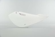 Right Side Polisport White Side Number Plates replacement plastics for 00-25 Kawasaki, Suzuki KLX110, KX65, RM65 dirt bikes.