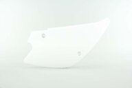 Right Side Polisport White Side Number Plates replacement plastics for 98-13 Kawasaki KX100, KX80, KX85 dirt bikes.