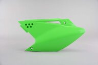 Left Side UFO Green Side Number Plates replacement plastics for 06-08 Kawasaki KX250F dirt bikes.