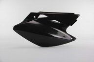 Right Side UFO Black Side Number Plates replacement plastics for 06-08 Kawasaki KX450F dirt bikes.