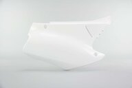 Right Side Polisport White Side Number Plates replacement plastics for 00-01 Honda CR125, CR250 dirt bikes.